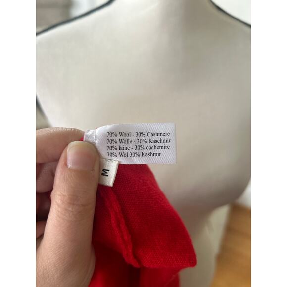 Orwell+Austen Kat Farmer Red & Pink True Colours Wool Cashmere Sweater - Picture 5 of 6